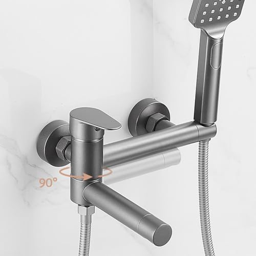 Mitigeur bain-douche d'exception gris mat avec système monocommande multifonction