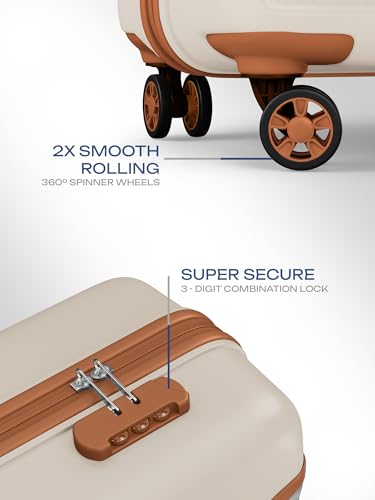 Image of Safari Pentagon Pro 8 Wheels 55cm Cabin Size Trolley Bag, Hard Case Polypropylene, 360º Wheeling Small Carry-on Luggage, Suitcase for Travel, Trolley Bags for Travel, Luxury Beige