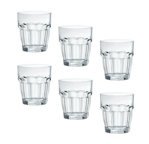Bormioli Rocco Rock Bar Stackable Rocks Glasses, Set of 6, 9 1/4oz.
