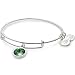 Alex and Ani "Bangle Bar" August Imitation Birthstone Shiny-Silver Tone Expandable Bracelet