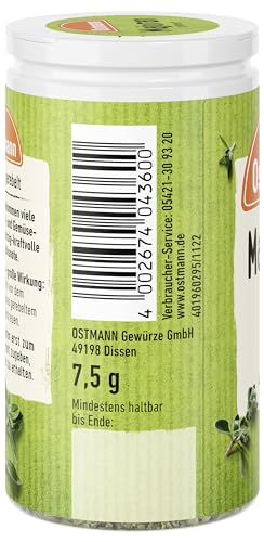 Ostmann Gewürze - Majoran gerebelt | Zum Würzen von Eintöpfen und Kartoffelgerichten | 7,5 g in Streudose