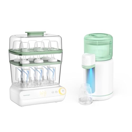 Image of Momcozy 3 Layers Large Bottle Sterilizer and Dryer & Momcozy Instant Water Warmer, 2-11oz Options