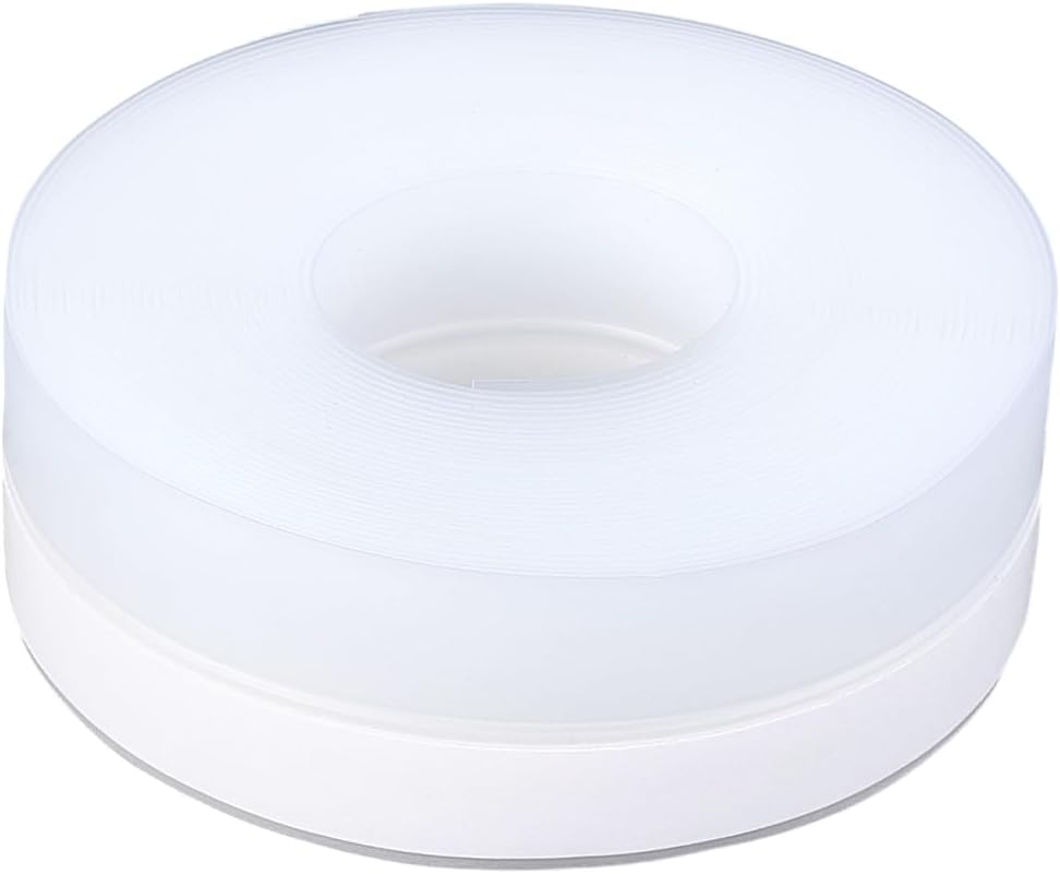 CRASPIRE 16.4 Feet Clear Weather Stripping Tape Silicone Seal Strip TPE Self Adhesive Windproof Soundproof Door Window Gaps Draft Stopper Insulation Sealing Tape for Home Bathroom Shower Glass Doors