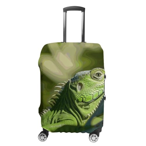 Green Lizard Printed Luggage Cover Protector, Fits 18-32 Inch Luggage