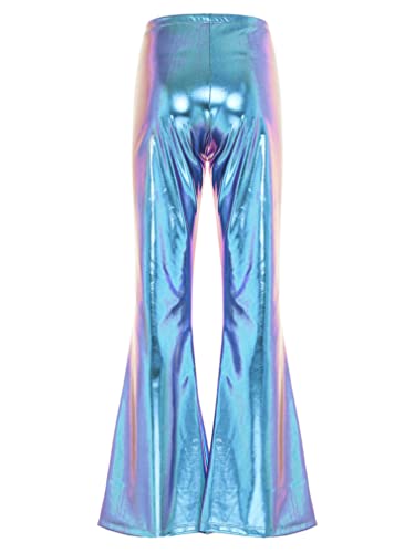 Mens 60s 70s Retro Vintage Bell Bottom Trousers Leggings Metallic Stretch Super Flares Long Pants2