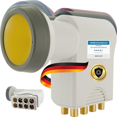 SCHWAIGER 5118 Octo LNB 8-participants LNC Sun Protect Digital résistant à la Chaleur Antenne parabolique Couverture de Protection Contre Les intempéries...