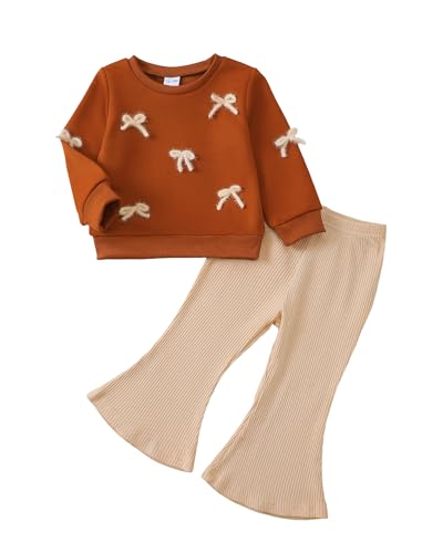 Baby Girls Clothes Toddler Outfits Fall/Winter Knit Sweater Strawberry Sweatshirt Flared Pants Little Girl Clothing Sets