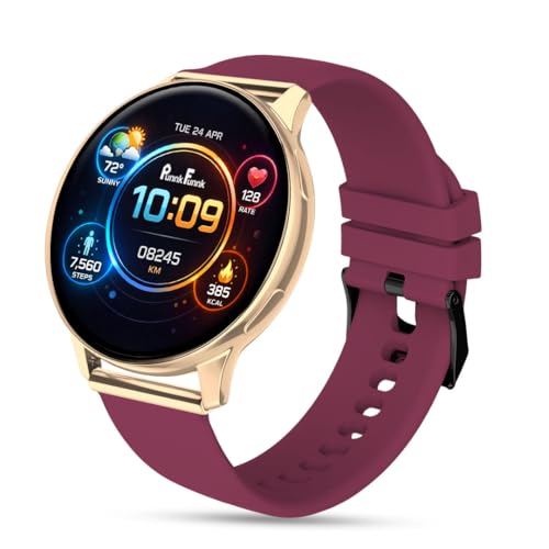 Image of PunnkFunnk Active 5 Smart Watch with 1.3 inch AMOLED HD Display | Bluetooth Calling, AI Voice Assistant, 100+ Sports Modes, Heart Rate & SPO₂ Tracking, IP68 Waterproof for Men & Women- (Maroon)
