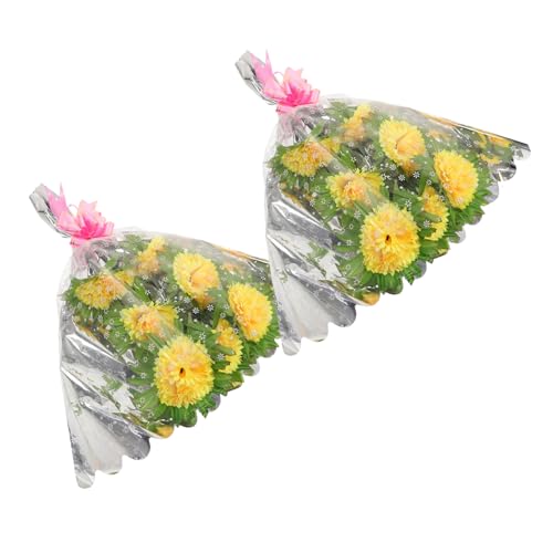 Holibanna 2 Piezas Ramo Flores Artificiales para Cementerio Simulación Realista Decoración Resistente y para Tumba Qingming Flores Amarillas para Memorial