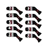 Scott Edward 1/7/10 Pcs Knitted Golf Club Head Covers for Irons Wedge Cuteness and Basically Socks Shape Washable Golf Club Head Protector on Red/Blue Warning Style