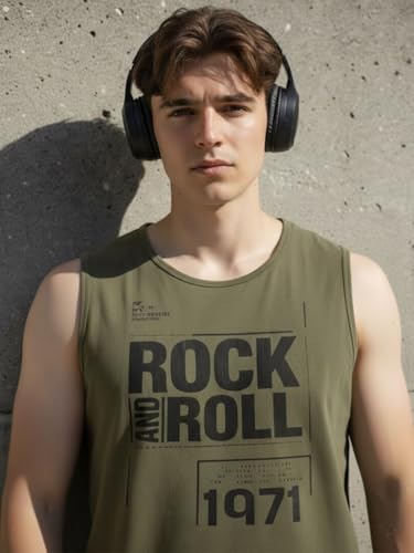 Image of Rigo Stylish Cotton Printed Vest for Men | Round Neck,Regular Fit, Sleeveless T-Shirt Vest for Men | Casual Innerwear Sando for Men & Boys - Perfect for Workouts Gym, Vacations, and Beaches