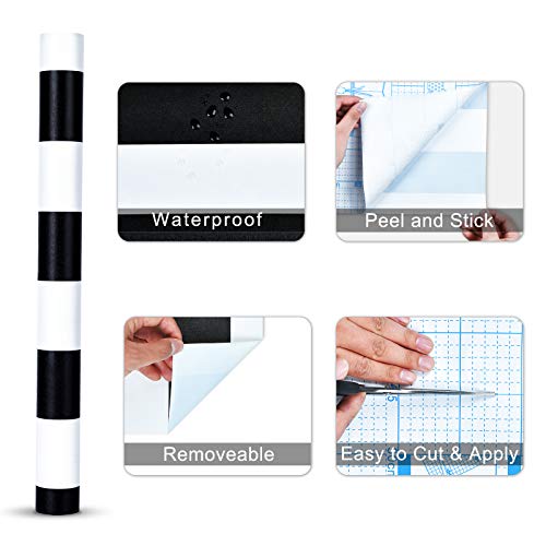 Mecpar Black And White Stripe Wallpaper 17.71'' X 118'' Black And White Peel And Stick Contact Paper Self-Adhesive Removable Waterproof Wallpaper Wall Covering Cabinets Shelves Drawer Liner Decorative #TOP5