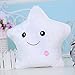 Kemont Colorido Estrella Forma Almohada Lindas Muñecas Decorativas Resplandor LED Luz Luminosa Almohada Cusion Cojín Cosy Suave Relax Regalo (Blanco)