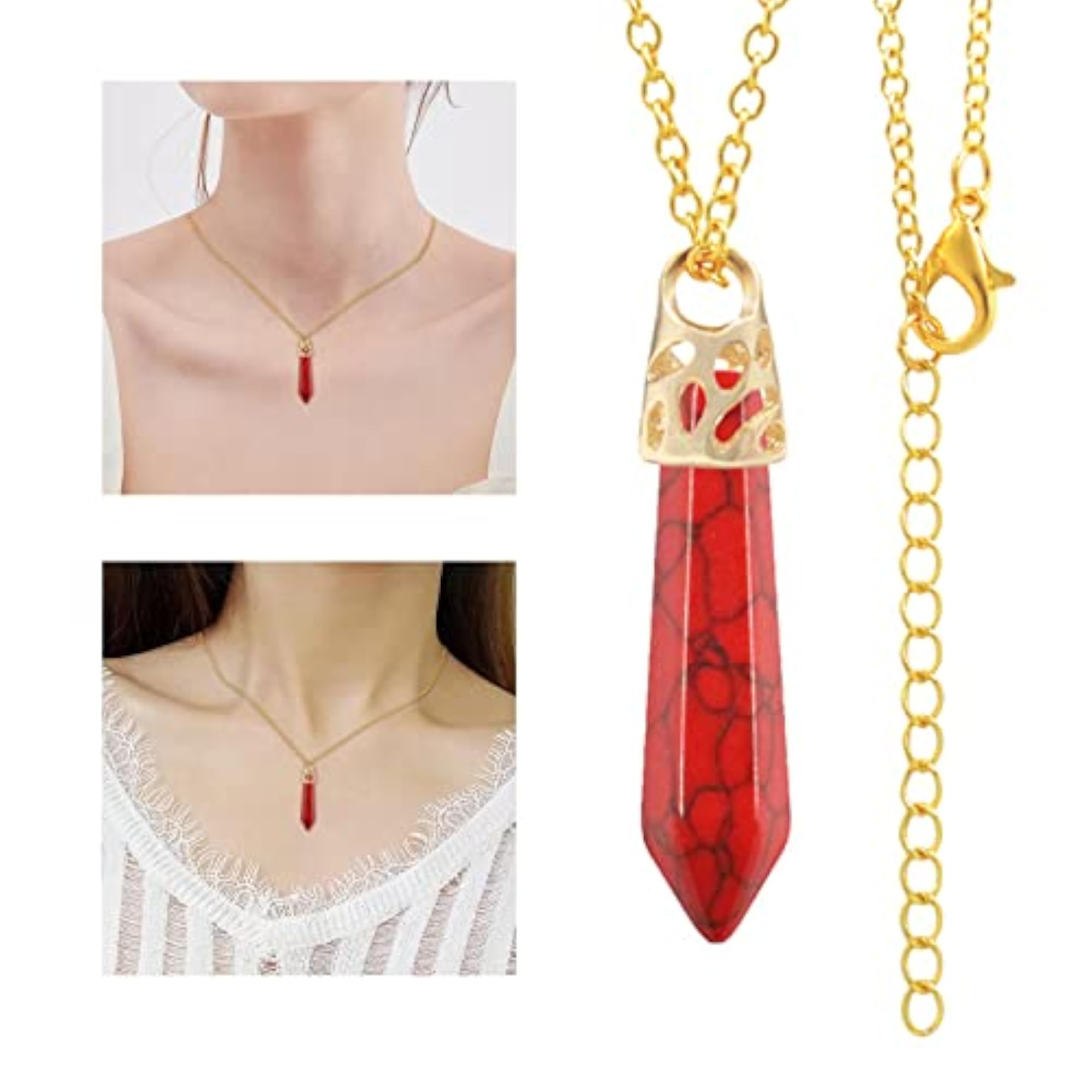 Elegant Crystal Hexagonal Stones Necklace, Birthday Gift