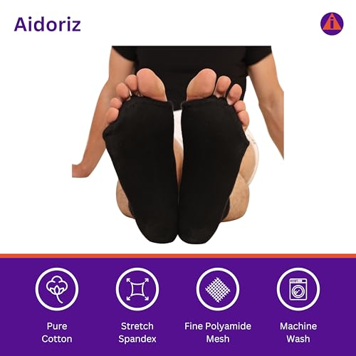Image of Foot Alignment Socks Women and Men, 5 Toe Separator, Bunion Corrector, Pain Relief, Plantar Fasciitis, Hammer Toes