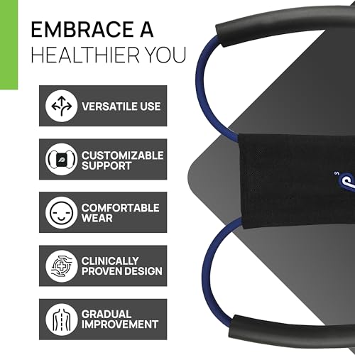 PRIMEKINETIX PostureMedic Dynamic Posture Brace for Neck and Back Support -For Enhanced Shoulder Alignment, Posture Improvement & Stretching- M(Blue)