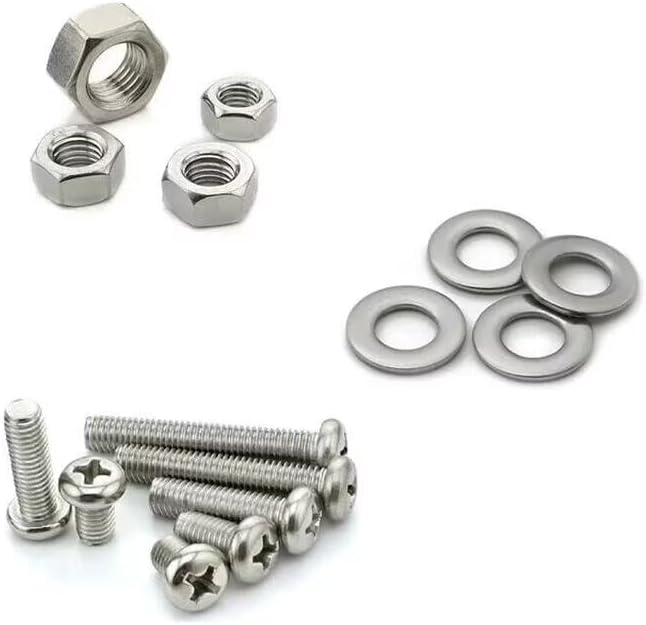 2340Pcs/Set M2 M3 M4 Cross Recessed Pan Head Screw Stainless Steel Phillips Round Head Screw Bolt and Flat Washer Assortment Kit