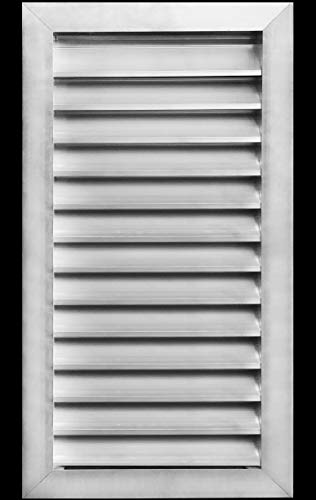 Amazing 🔥 16"w X 28"h Aluminum Exterior Vent for Walls & Crawlspace - Rain & Waterproof Air Vent with Screen Mesh - HVAC Grille - Aluminum [Outer Dimensions 17.5”w x 29.5”h]