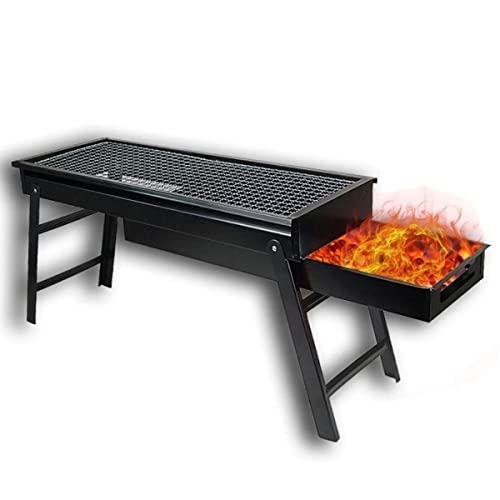 LJBOZ Barbecue à Charbon de Table Pliable en Acier Inoxydable Barbecue Bois Portable Exterieur Grille sur Pied, Grill Barbecue Camping pour Barbecue de ExtéRieur Camping, 3-5 Personnes