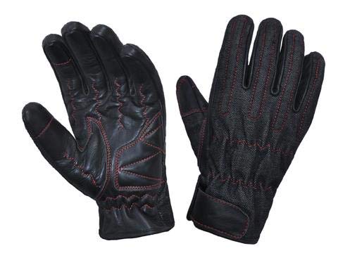 Unik InternationalKevlar Leather/Denim Gloves,Black,XL