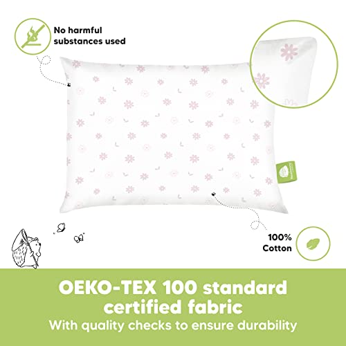KeaBabies 2-Pack Jumbo Toddler Pillows with Pillowcases - Soft Organic Cotton, Machine Washable, Travel-Friendly, 14x20 Inches