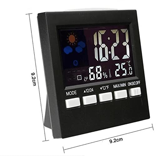 Réveil numérique LCD météo et commande vocale pour table de chevet
