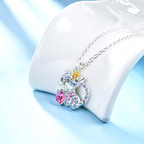 SUMFAN Cat Necklace Jewelry for Women & Girls, Teen Girls' Cat Lover Gifts3