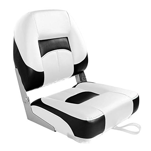 Leader Accessories New Low Back Folding Boat Seat (E-White/Black)