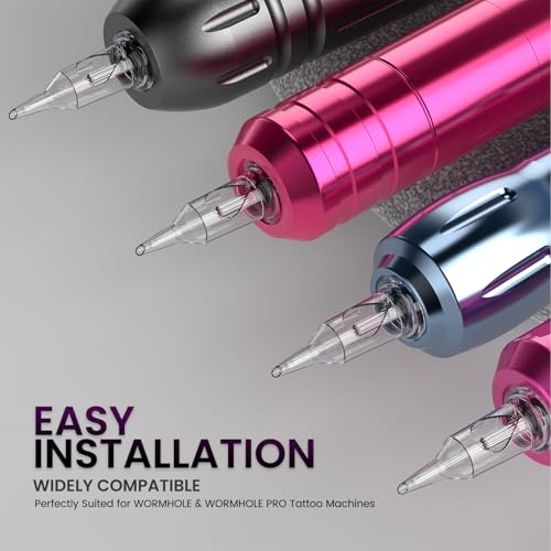 Image of Wormhole Tattoo Cartridge Needles 20PCS Disposable # 10 Round Shader Tattoo Needle Compatible with Standard Tattoo Gun Suitable for Beginners Practicing Shading and Small-area Coloring (1005RS)