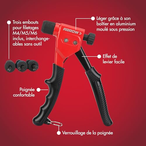 Pince à insert fileté Arrow RNT1 pour créer un pas de vis sur tôle fine
