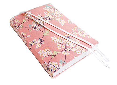 6 Inch Trade Paperback Book Cover 6x9 to 5.5x8.5, CHERRY BLOSSOMS Fabric Stretch