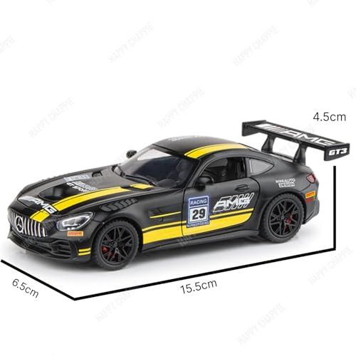 Image of Die-Cast Car Model 1:32 Scale AMG GT3 | Alloy Metal Car with Openable Doors, Hood & Trunk | LED Headlight & Taillight with Sound | Pull Back & Go Toy for Kids & Collectors