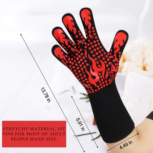 Luxury Sky HY020 Large Bbq Gloves, 932°F/500°C Heat Resistant Grilling Gloves thumb #2