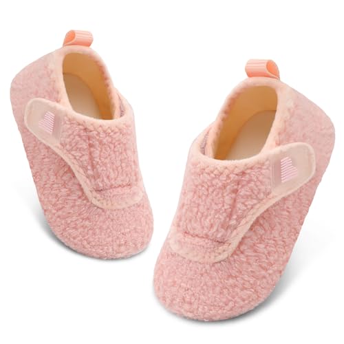 BARERUN Toddler Slippers Boys Girls House Shoes Warm Kids Slippers With Non-Slip Rubber Sole Fuzzy Cozy Walking Shoes Indoor/Outdoor