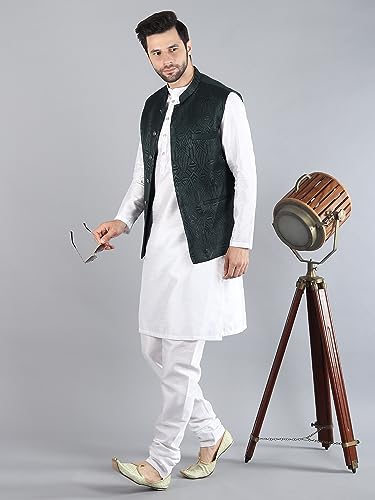 Image of Uri and MacKenzie Men's Silk Blend Kurta Pajama with Designer Ethnic Nehru Jacket /Modi Jacket