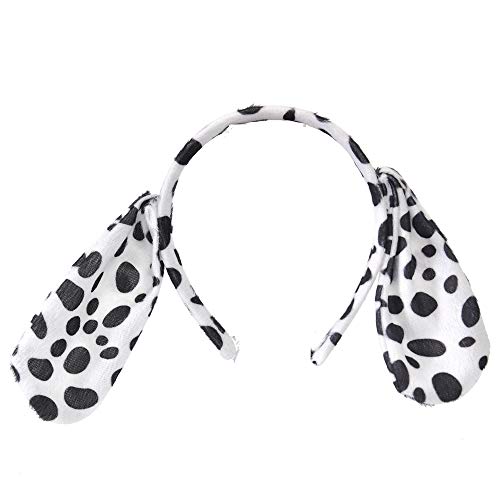 Halloween Dalmatian Cow Headband Spotted Dog Ears Hair Bands Puppy Bow Tie Tail Headpiece Women Hairband Hair Hoops Party Decoration Cosplay Costume Cute Handmade Hair Accessories 2 Set Dalmatian #TOP4
