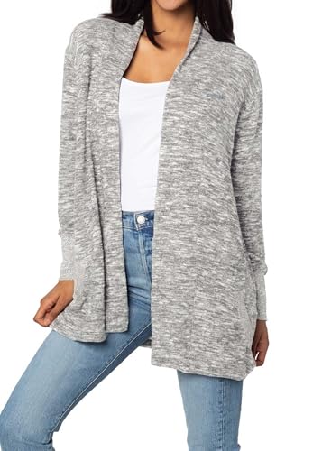 Image of chicka-d Women's Cozy Fleece Cardigan Heather Grey
