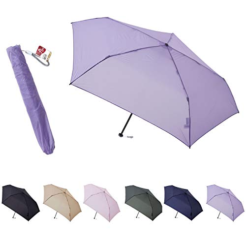 estaa 折りたたみ傘 無地 ラベンダー 紫 50cm 約75g