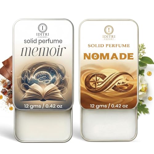Image of Solid Perfume |Nomade&Memoir Alcohol Free Wax Perfume Balm, Long Lasting | Pocket Tin 12g, Pack Of 2| Non Greasy Smooth Glide, Travel Friendly Men And Women