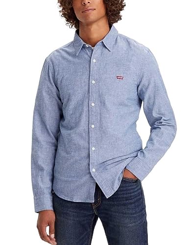 Levi's Camicia 86625-0017 LS Battery HM Shirt Slim Black Agate Avion (Azzurro), XXL