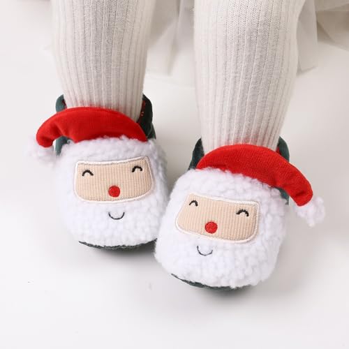 Newborn Infant Baby Christmas Shoes Santa Slippers Booties Anti-Slip Socks Boots Winter Warm Prewalkes2