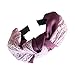Produktbild LONMEI Haarreifen Damen - Vintage Bow Knoten Drucken Spitze Satin Breit Lässige Stirnbänder Haarband Accessoires für Mädchen Damen 1 Stück, Violett