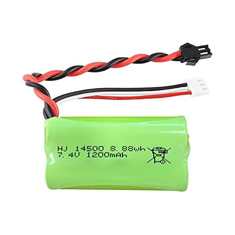2 Pack 3.7V 1200mah Li-ion Battery with USB Chargers SM-2P Plug RC Rechargeable Battery Compatible with Remote Control Cars DE50 DE55 TB202 E35 DE38 DE40 TM141 Toy Cars Cover