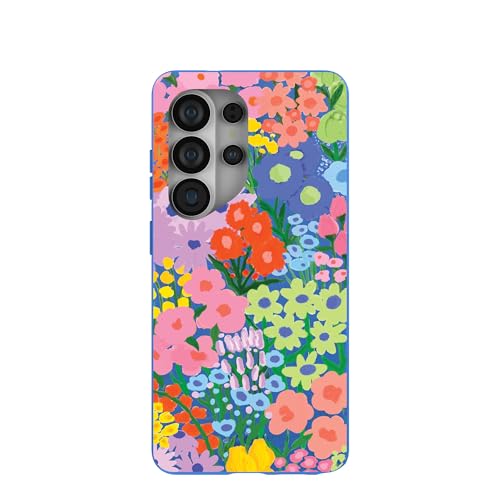 Pela | Phone Case Compatible with Samsung S26 Ultra | MagSafe Included | Cute Eco Friendly | Made with Plants | Electric Blue Painted Garden by Pela - Used condition - US$29.99