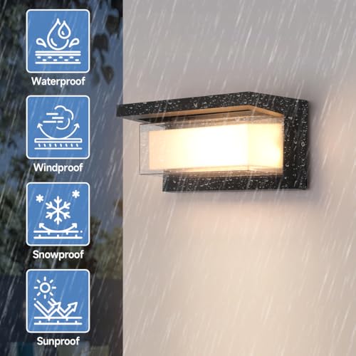 Image of Outdoor Lights for House 24W Exterior Lighting Fixtures 3-Color Adjustable 2200LM IP65 Waterproof Aluminum Exterior Wall Light Compatible with Dimmers for Patio, Yard, Back Yard 4 Pack