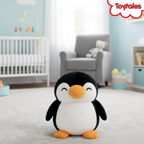 Image of TOYTALES Mini Penguin Soft Toy Cute Plush Stuffed Animal for Kids | Super Soft & Cuddly Penguin Toy | Adorable Gift for Birthdays, Toddlers & Nursery Decor | 15CM (White & Black)