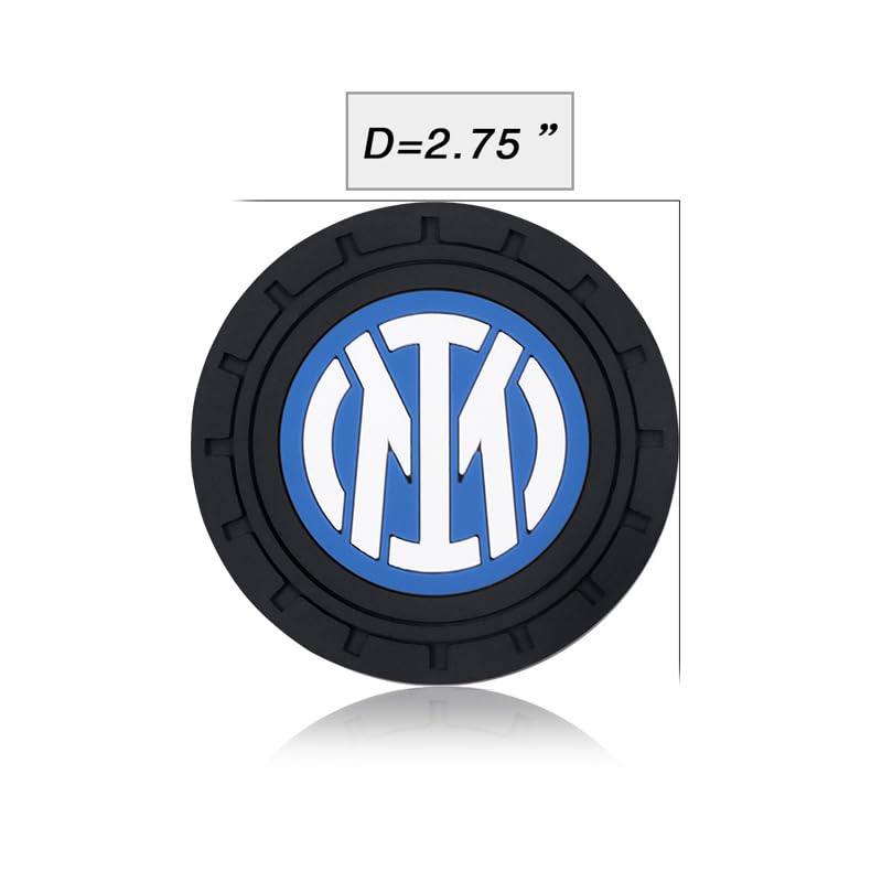 Inter Milano sottobicchieri per auto per Inter Milano Fans,2 Pezzi tappetini/inserto/sottobicchieri portabicchieri per auto per Gli appassionati di calcio,accessorio portabicchieri