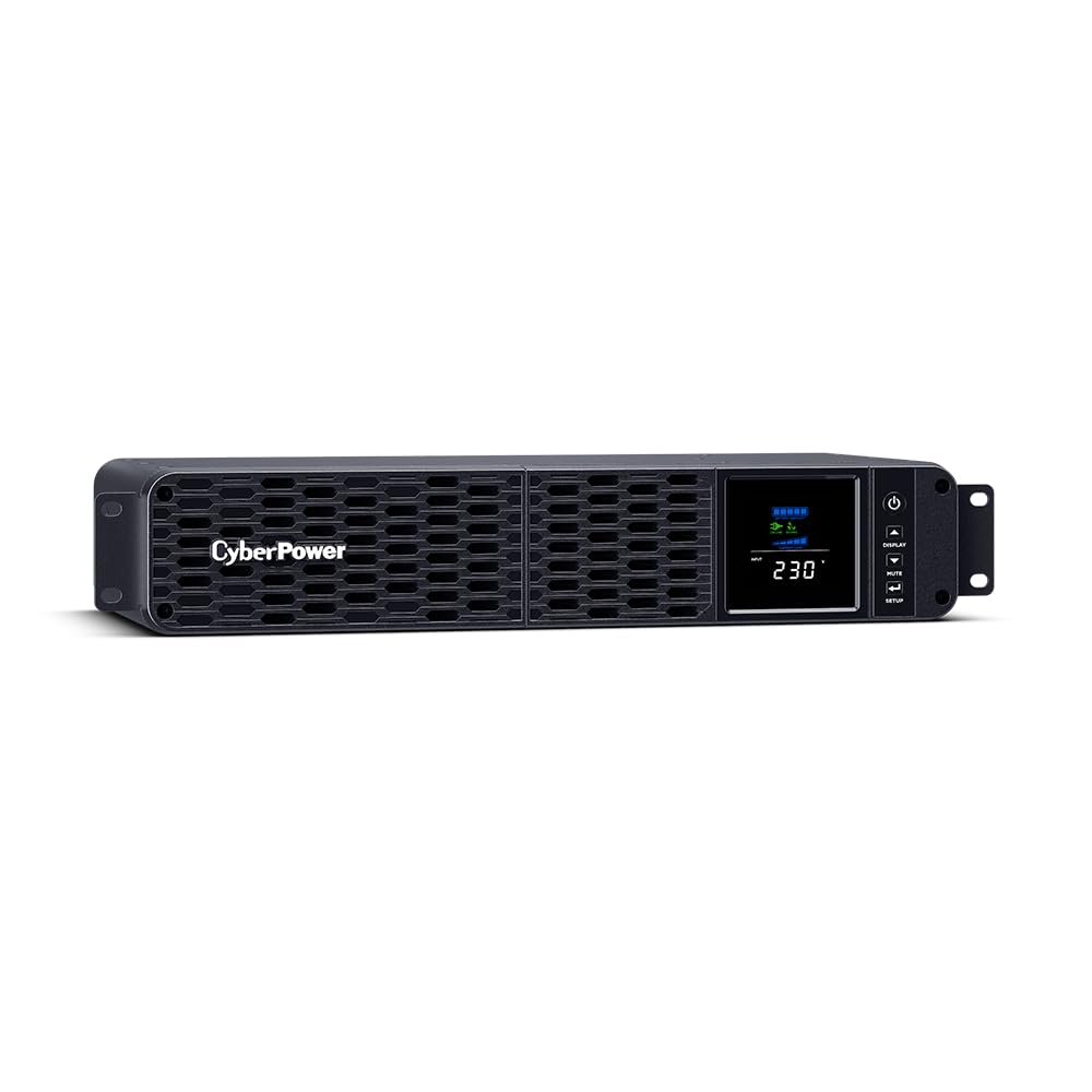 CyberPower CP2000EIPFCRM2U Line-Interactive UPS 2000VA/1200W Onda sinusoidale pura, AVR, LCD, USB (HID), DB9, RJ45 LAN Protection, uscita 86 IEC, Smart Slot per Opt. Comunicazione di rete