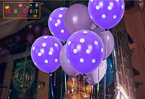 Image of RasuDecor 20 Pieces 12 inch Polka Dot Latex Balloon Blue and White Dot Colorful Balloons, 12 Inch Latex Polka Dots Balloons for Kids Women Men Birthday Easter Engagement Wedding, Halloween Party Supplies Decor #RasuImpex (20Pcs 12 inchPolkaDotBlueWhite)