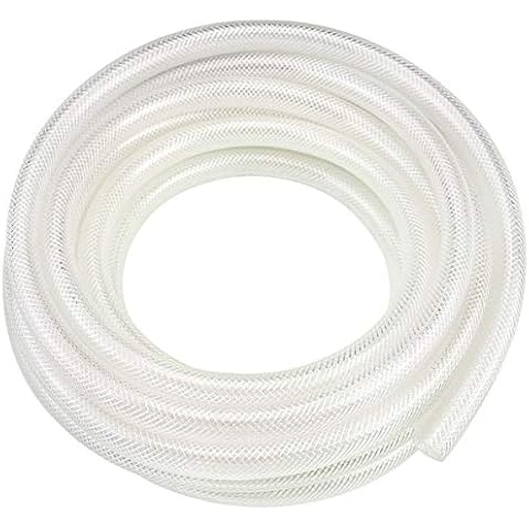 1" ID x 10 Ft High Pressure Braided Clear PVC Vinyl Tubing Flexible Vinyl Tube, Heavy Duty Reinforced Vinyl Hose Tubing, BPA Free and Non Toxic Cover